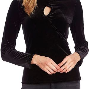 Vince Camuto Women's Velvet Cut Out Blouse Black Size M. Worn once.